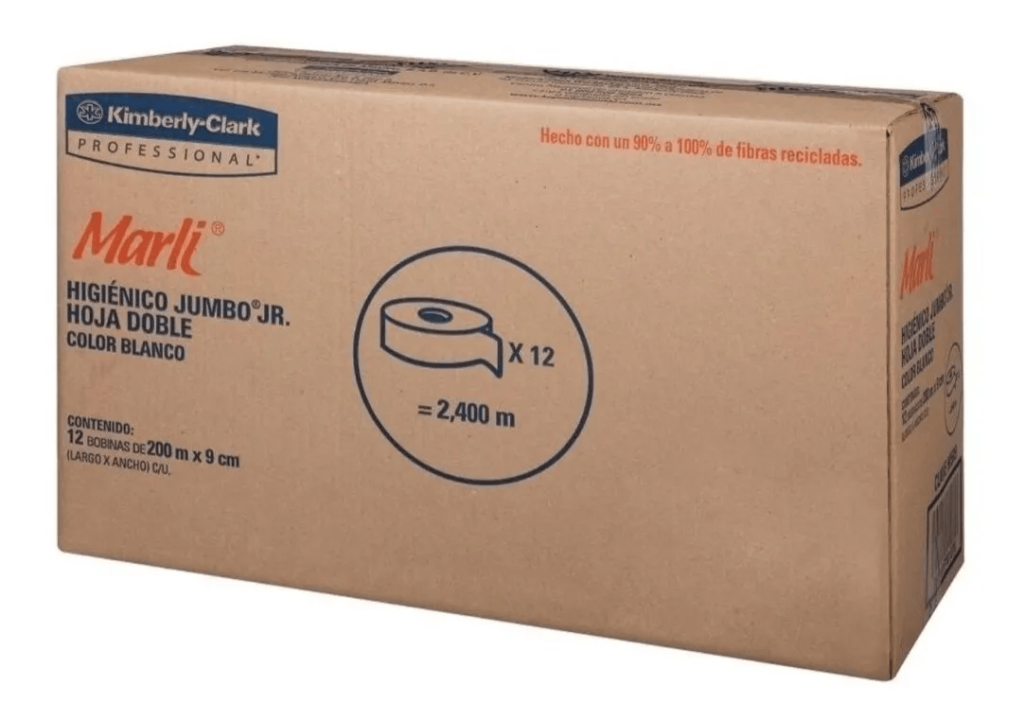 Papel Higienico Rollo Institucional Mca. Marli De 200 Mts Con 12 Rollos